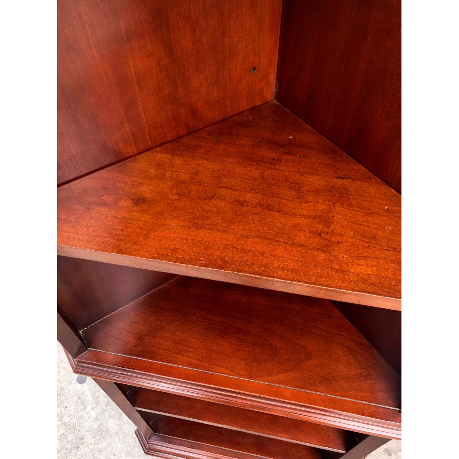 Thomasville Cherry Wood Corner Cabinet w/ Lights - image-3