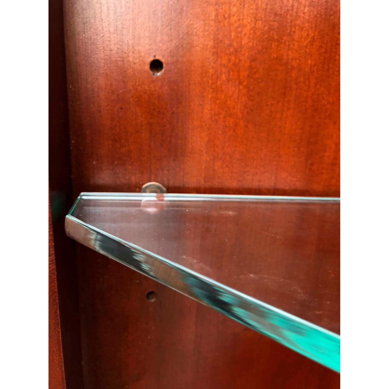 Thomasville Cherry Wood Corner Cabinet w/ Lights - image-4