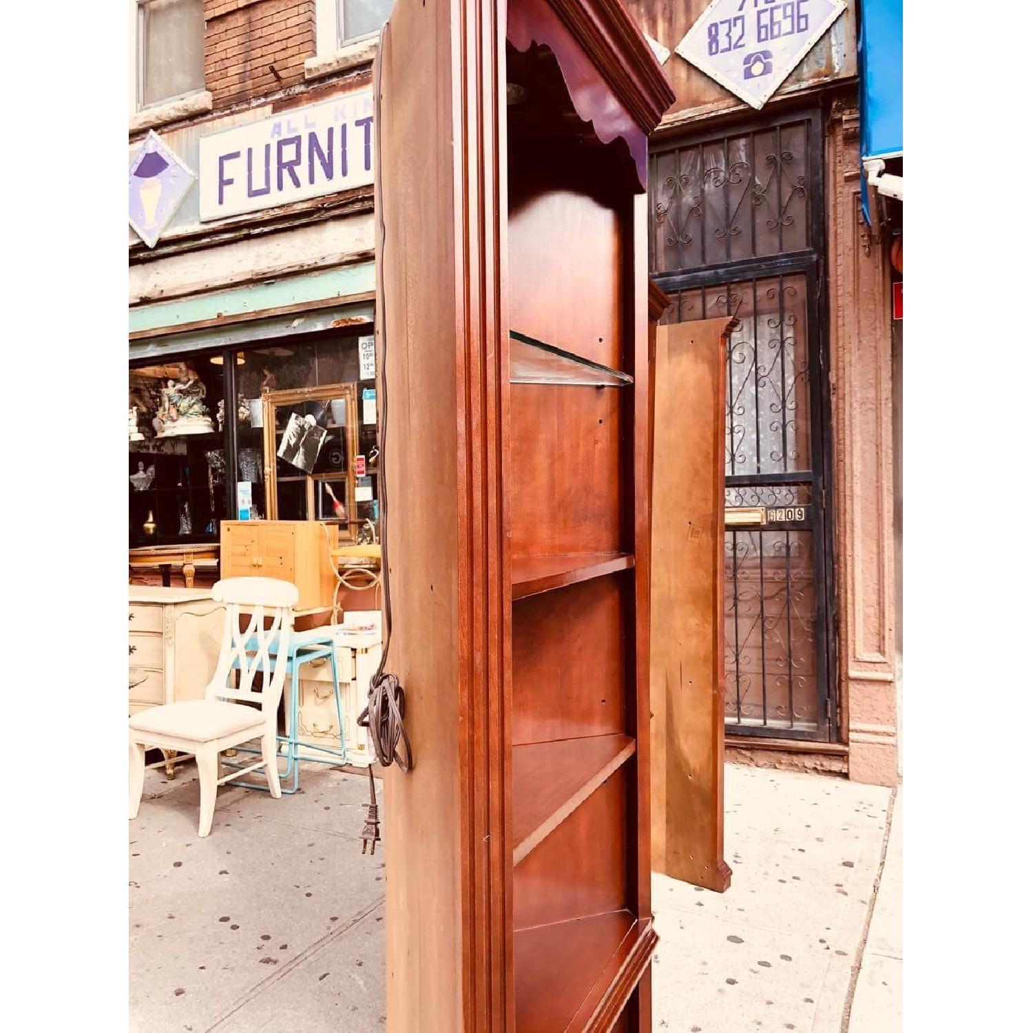 Thomasville Cherry Wood Corner Cabinet w/ Lights - image-15