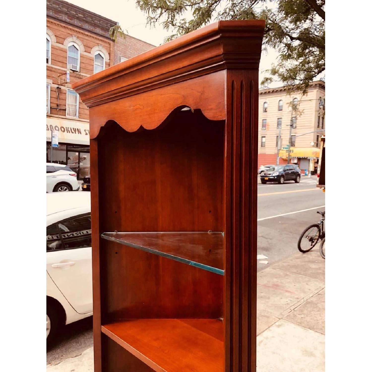 Thomasville Cherry Wood Corner Cabinet w/ Lights - image-18