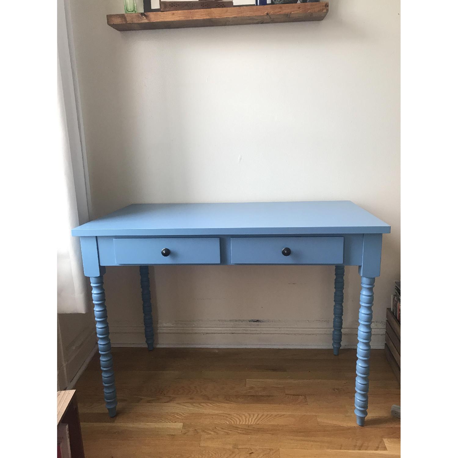 Beachcrest Home Sky Blue Writing Desk - image-1