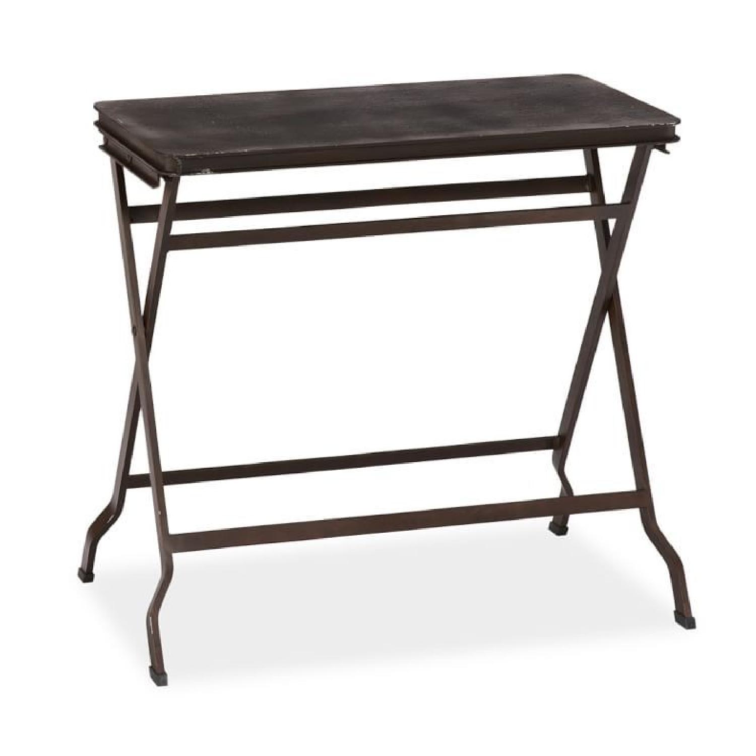 Pottery Barn Carter Black Metal Folding Tray Table - image-0