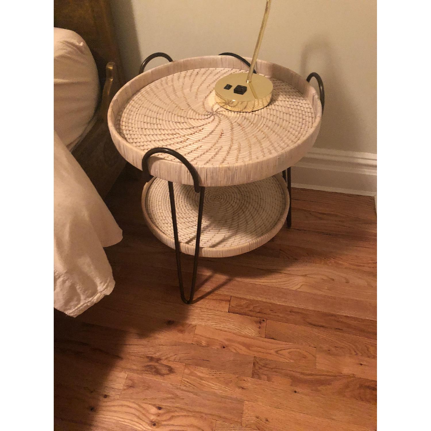 Anthropologie Coiled Rattan Side Table - image-2