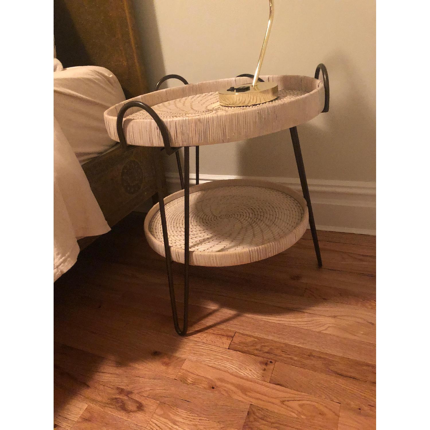 Anthropologie Coiled Rattan Side Table - image-3