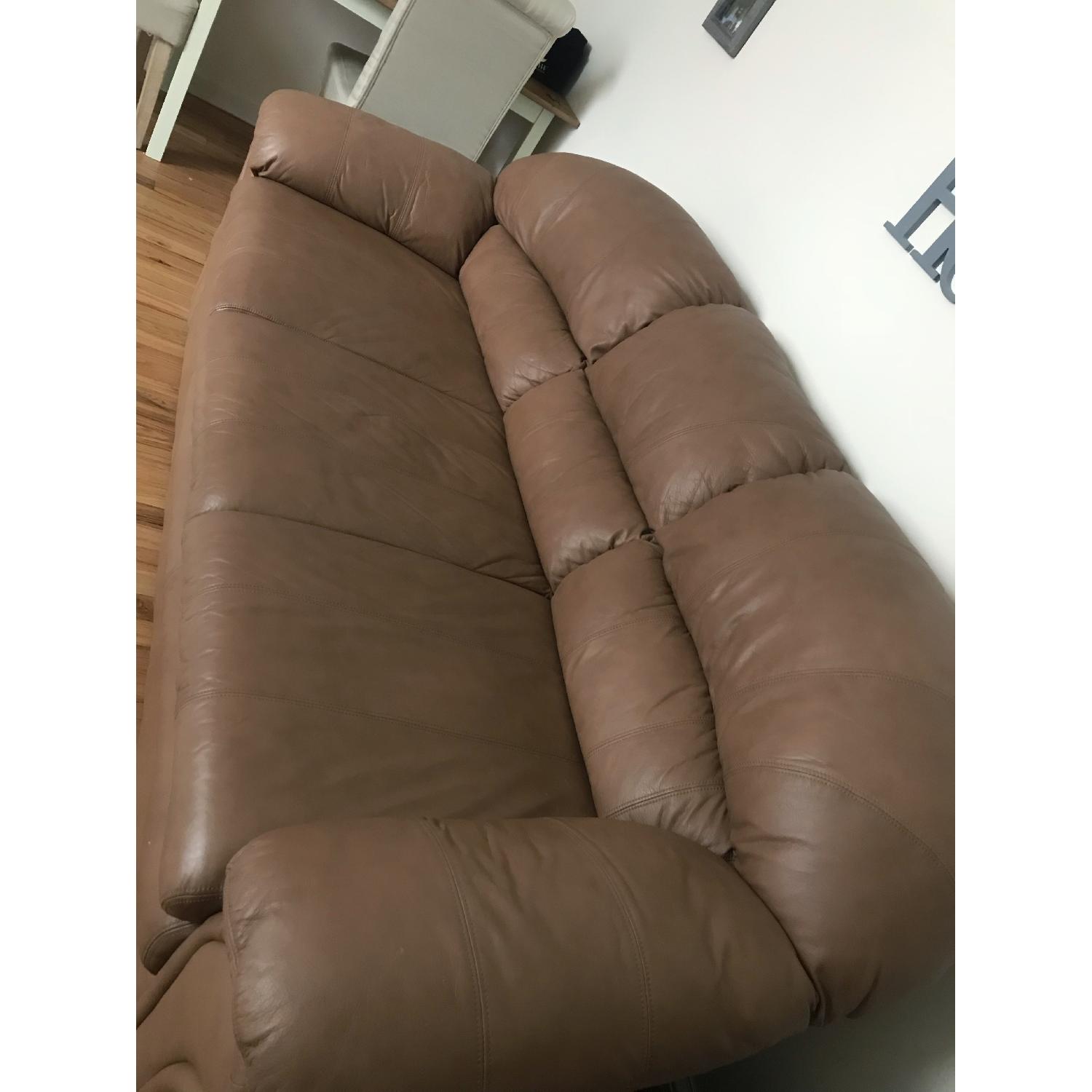 Light Brown Leather Sofa - image-2