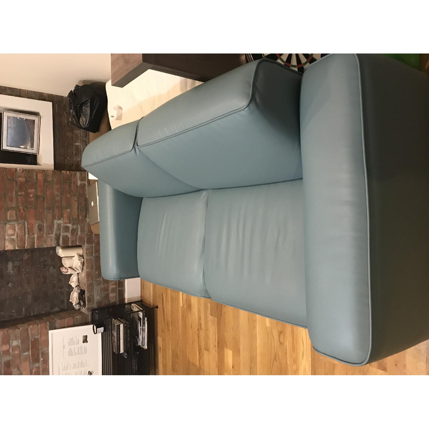 Ikea Dagarn Leather Sofa in Turquoise - image-2