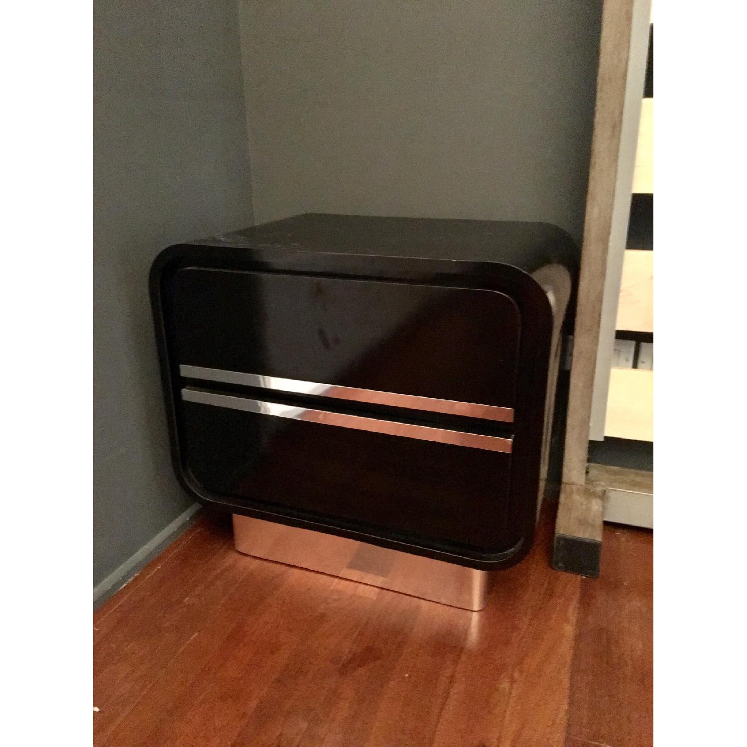 Art Deco 6070s Black Lacquer Bedside Tables AptDeco