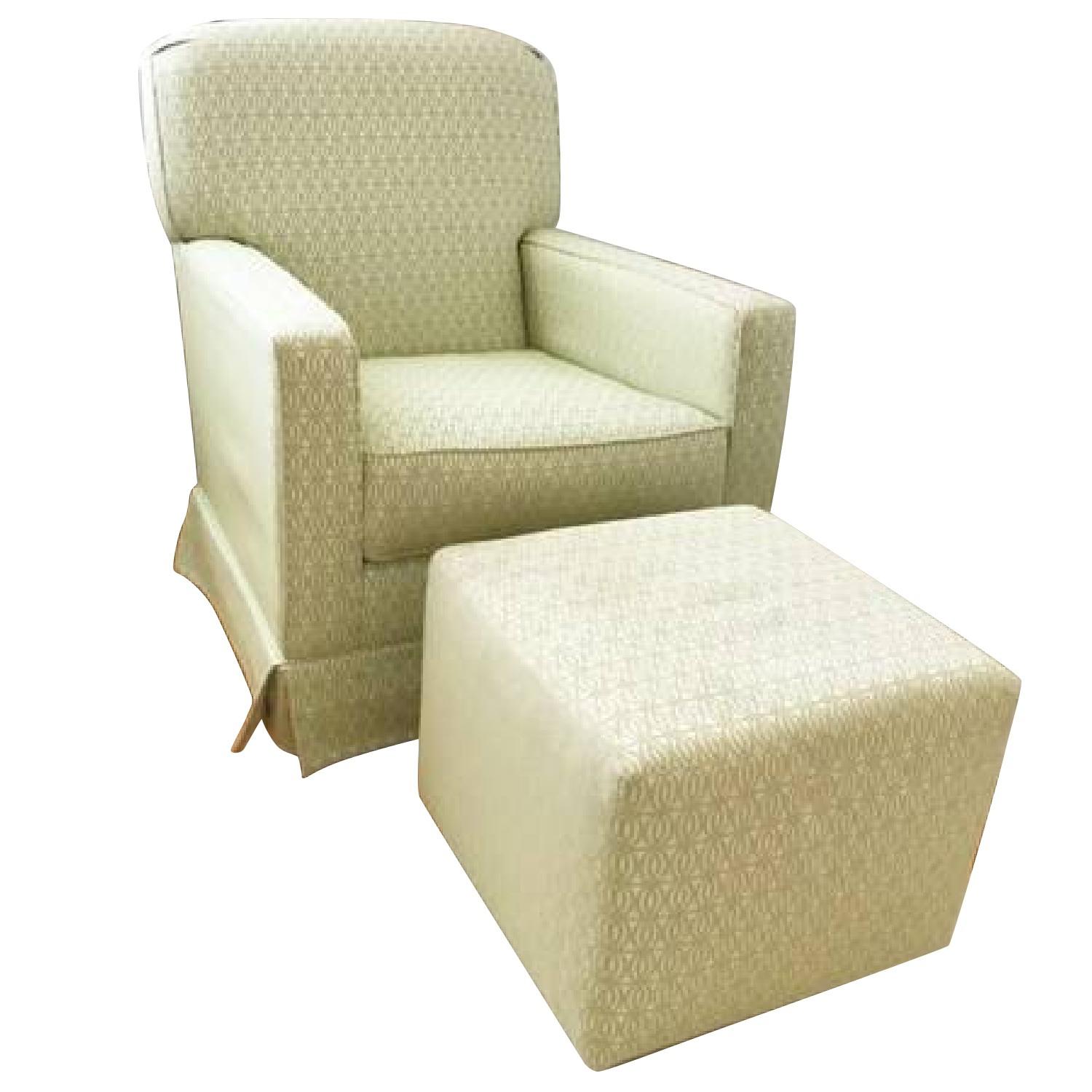 Klaussner Glider Rocker Nursery Chair & Ottoman - image-0