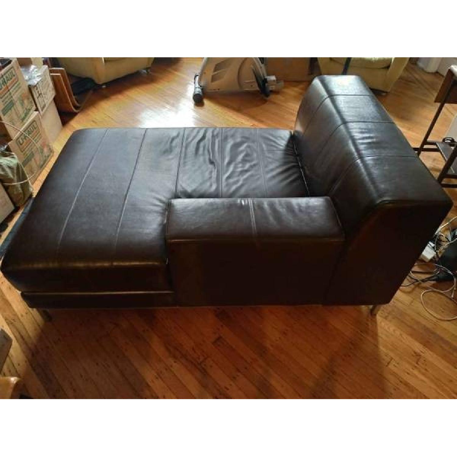Ikea Kramfors Leather Right Chaise Lounge AptDeco