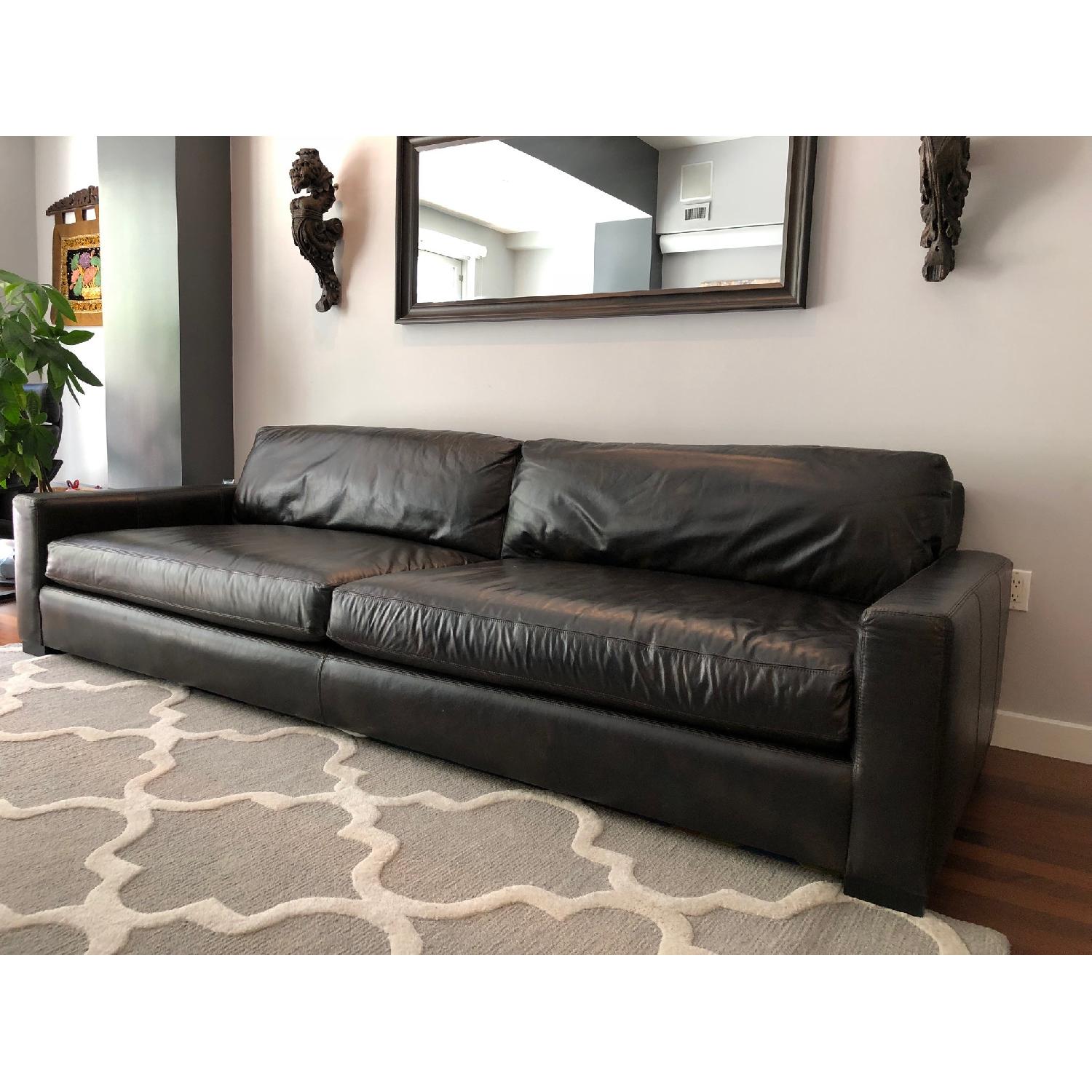 Restoration Hardware Maxwell Leather Sofa - image-1