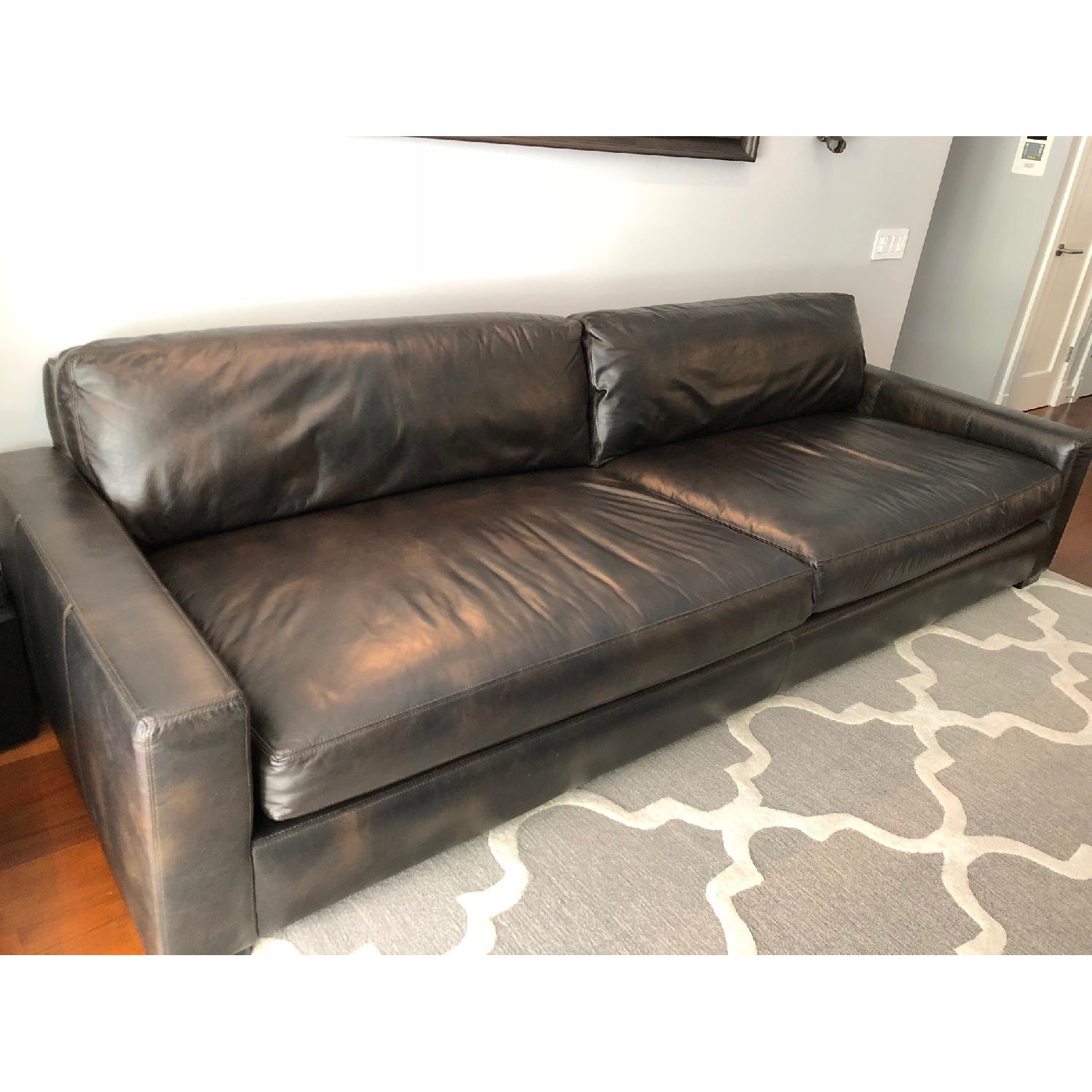 Restoration Hardware Maxwell Leather Sofa - image-2