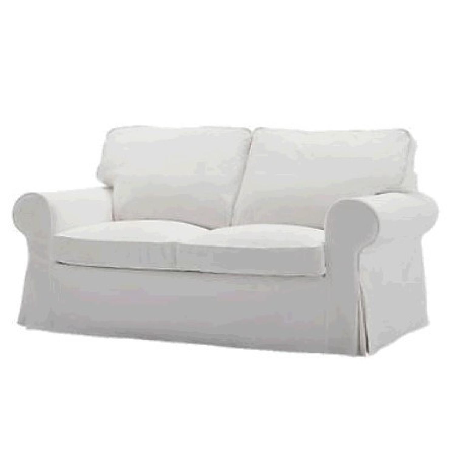 Ikea Ektorp White Slipcovered Sleeper Sofa AptDeco