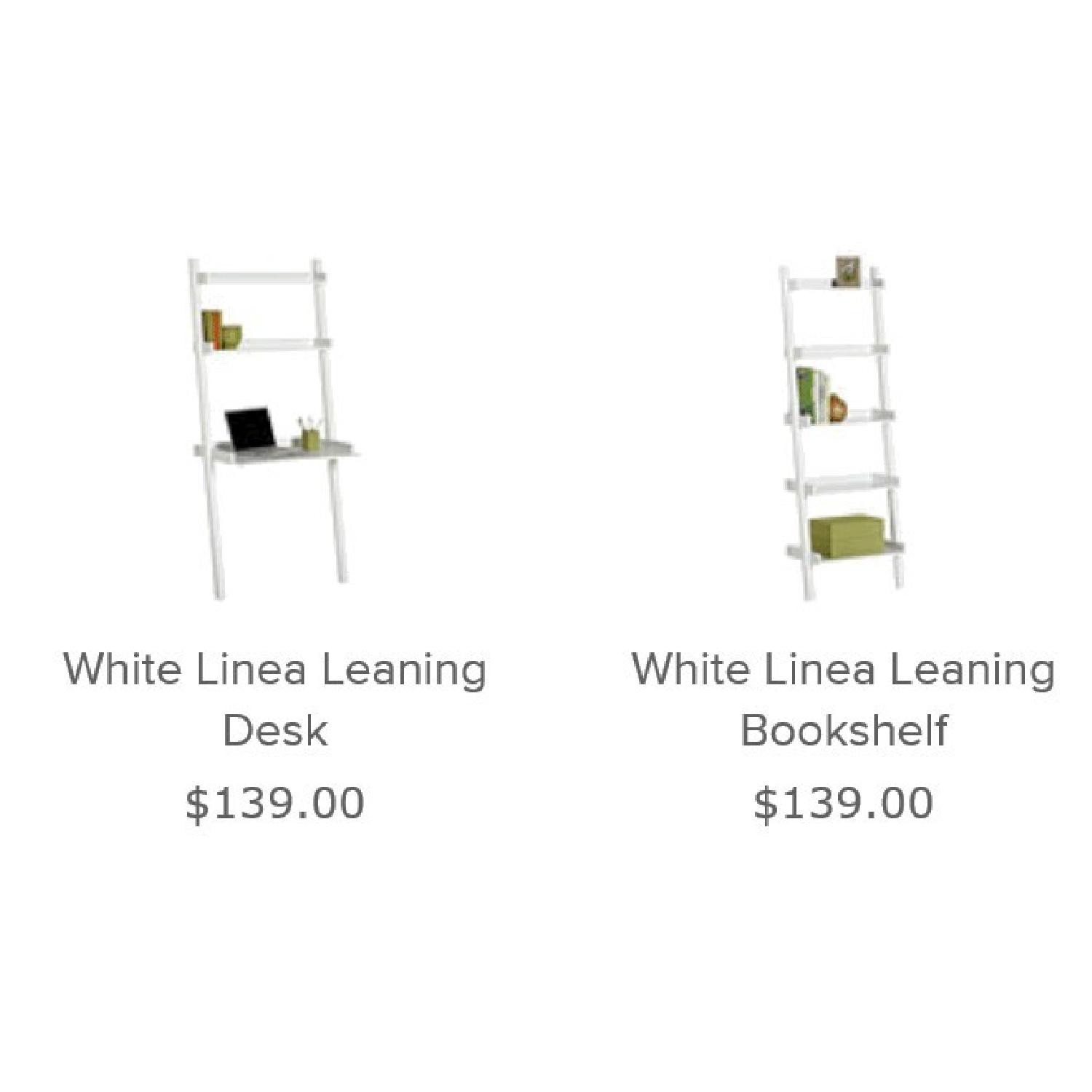 The Container Store Linea Leaning Bookcases + Leaning Desk - image-1