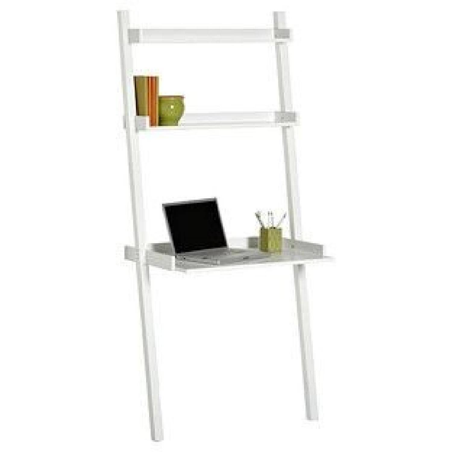 The Container Store Linea Leaning Bookcases + Leaning Desk - image-4