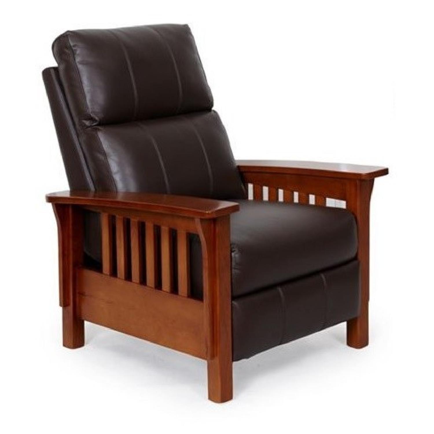 Macy's Harrison Leather Pushback Recliner AptDeco