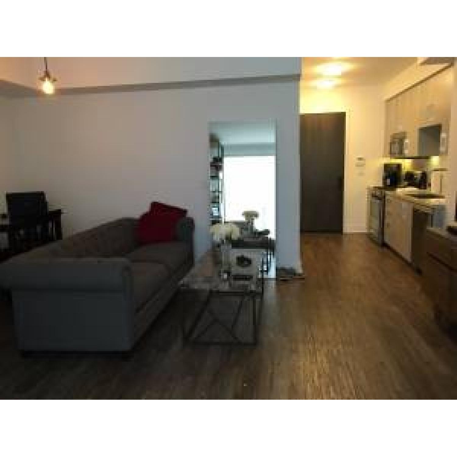 Blue Chesterfield Style Tufted Sofa - image-2