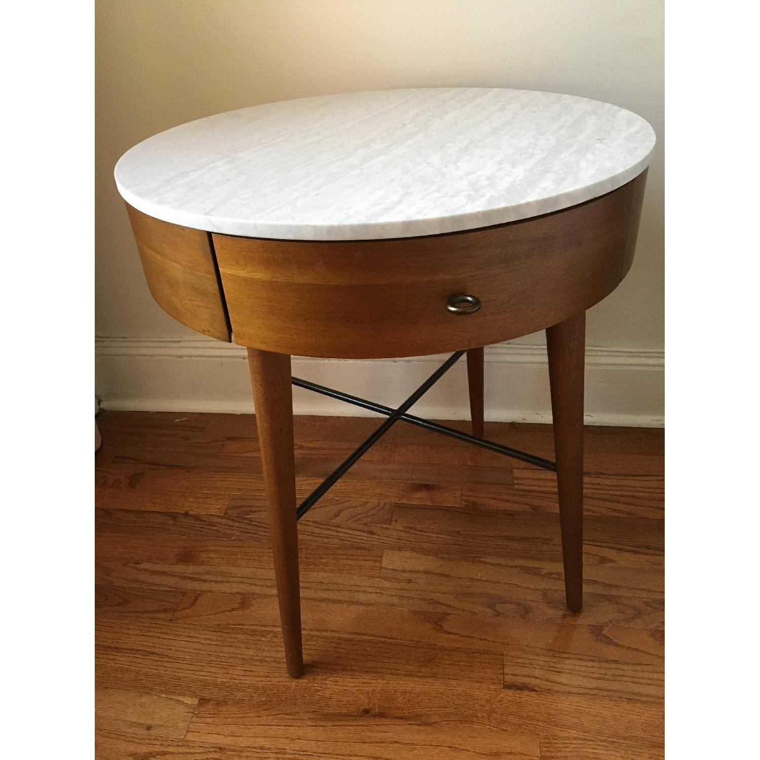 West Elm Penelope Large Nightstand in Acorn/Marble - image-1