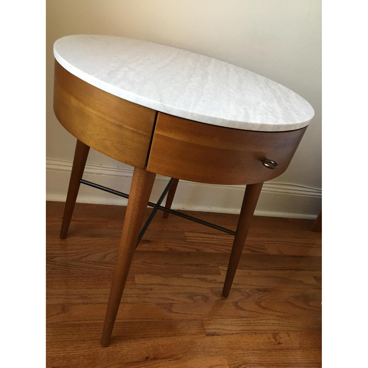 West Elm Penelope Large Nightstand in Acorn/Marble - image-5