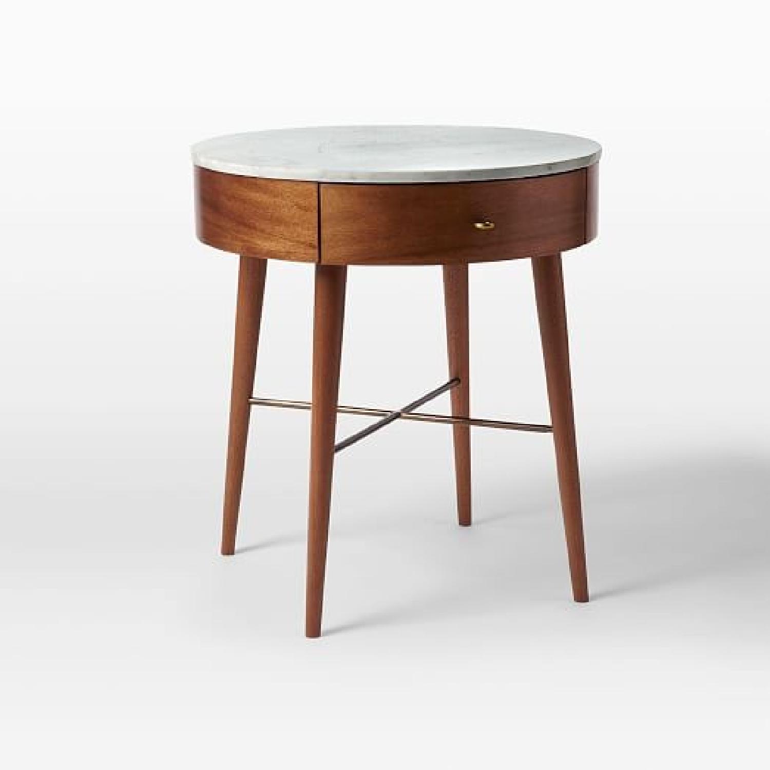 West Elm Penelope Large Nightstand in Acorn/Marble - image-6