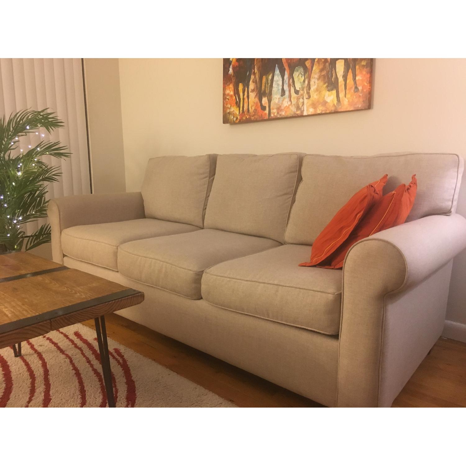 Pottery Barn Roll Arm Upholstered Sofa - image-1