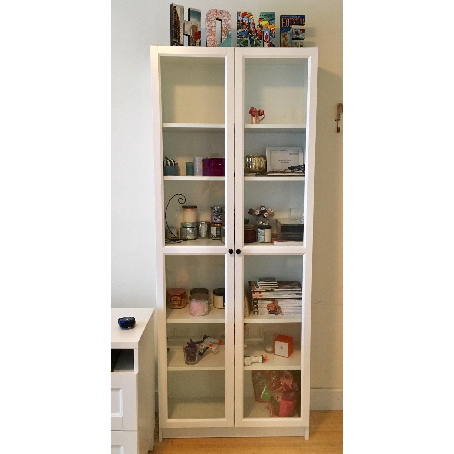 Ikea Billy Bookcases w/ Glass Doors AptDeco