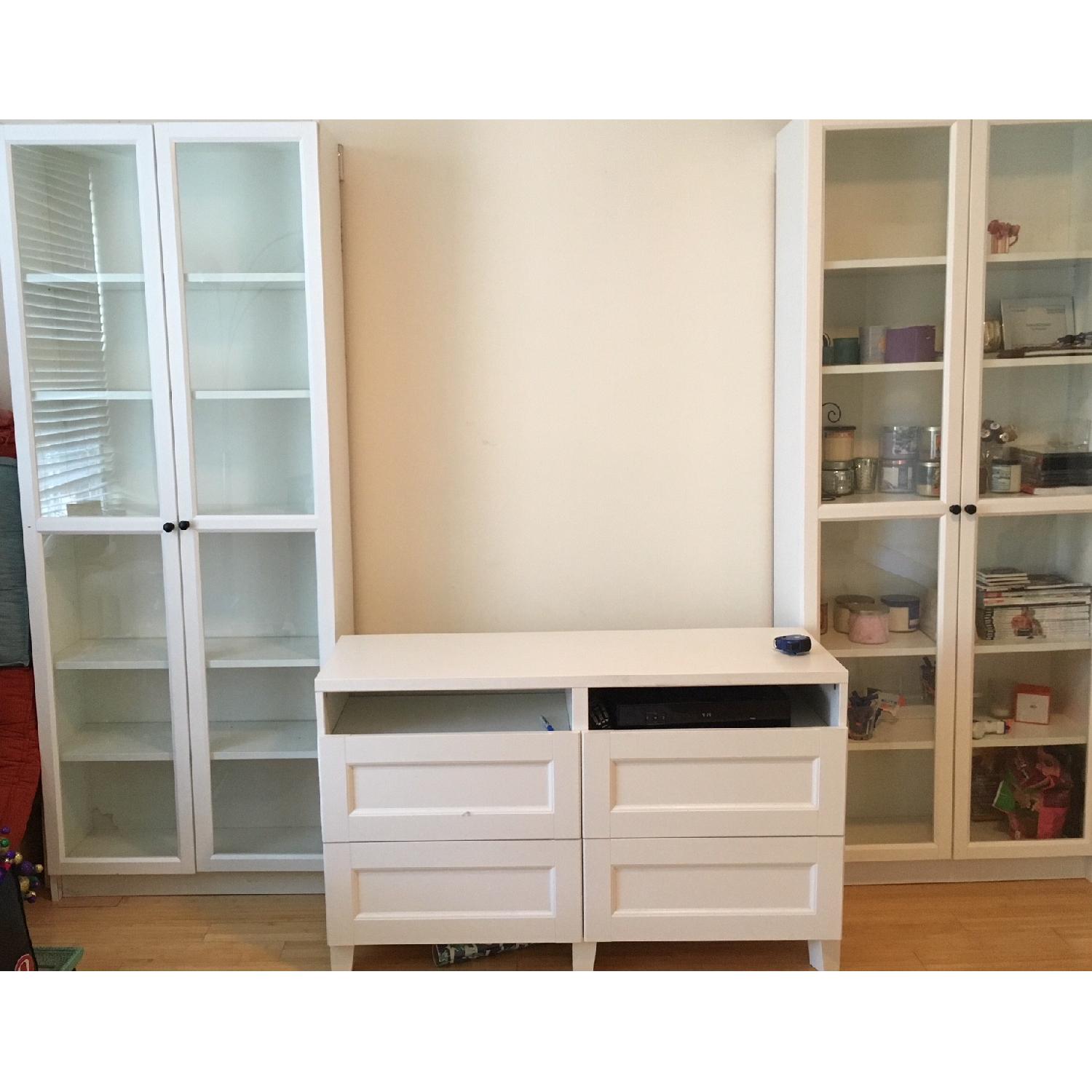 Ikea Billy Bookcases w/ Glass Doors - image-3