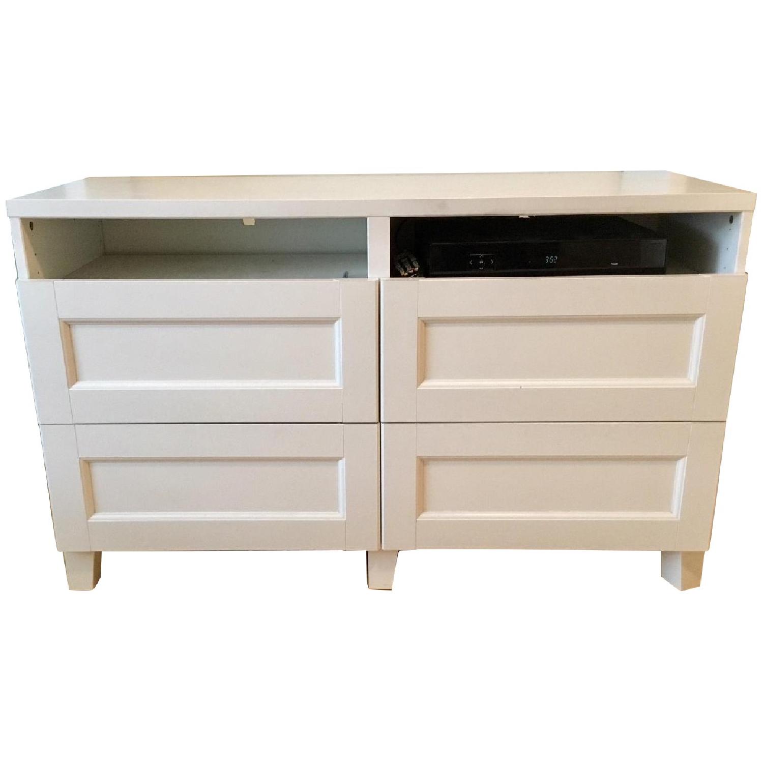Ikea Besta TV Stand w/ 4 Drawers AptDeco