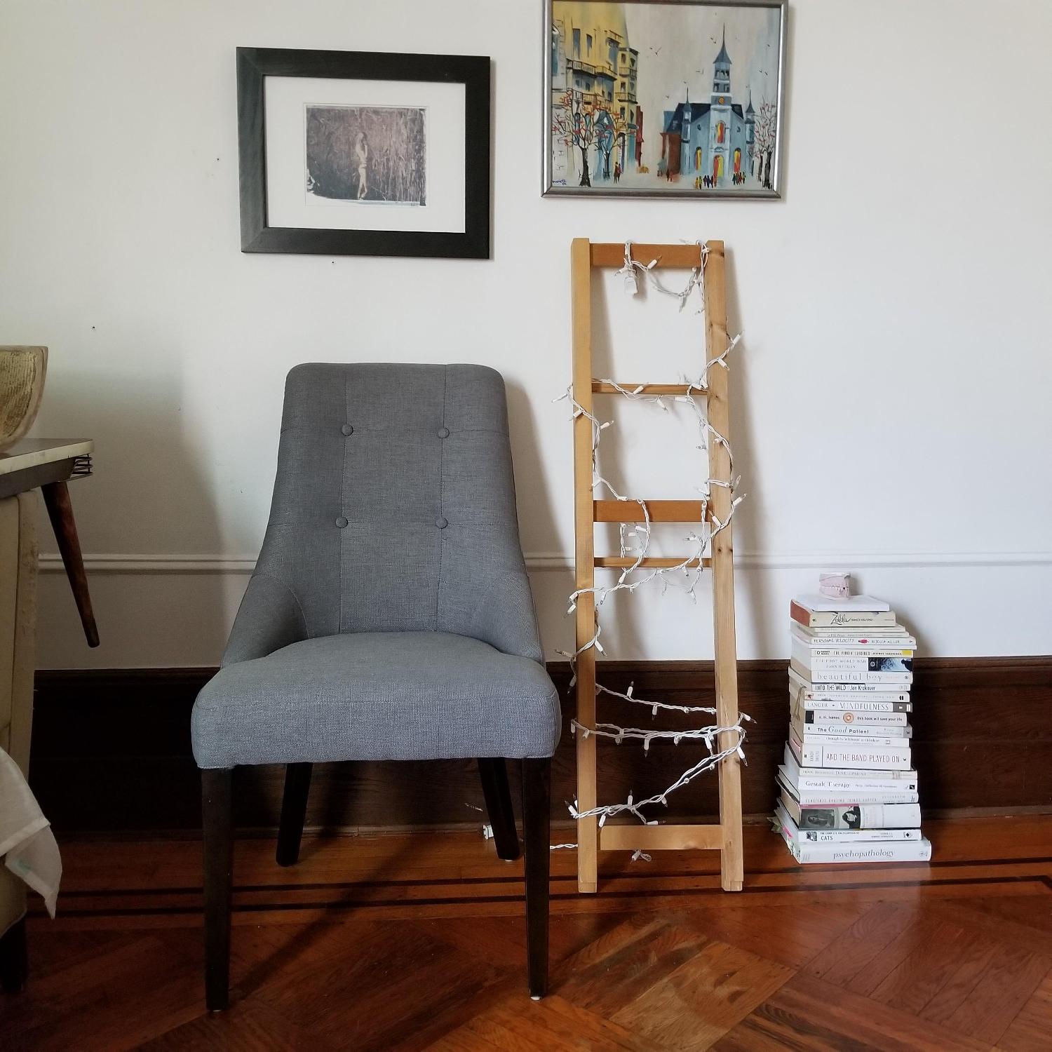 Grey Swoop Accent Chair w/ Curves - image-1