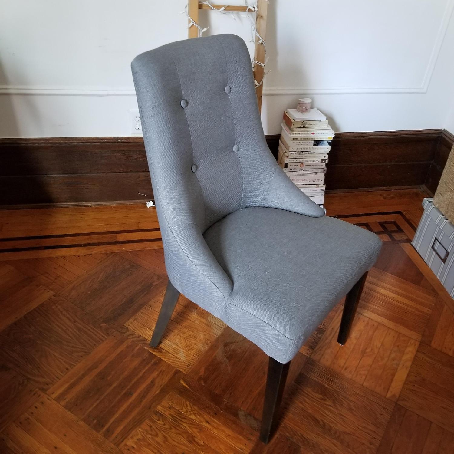 Grey Swoop Accent Chair w/ Curves - image-2