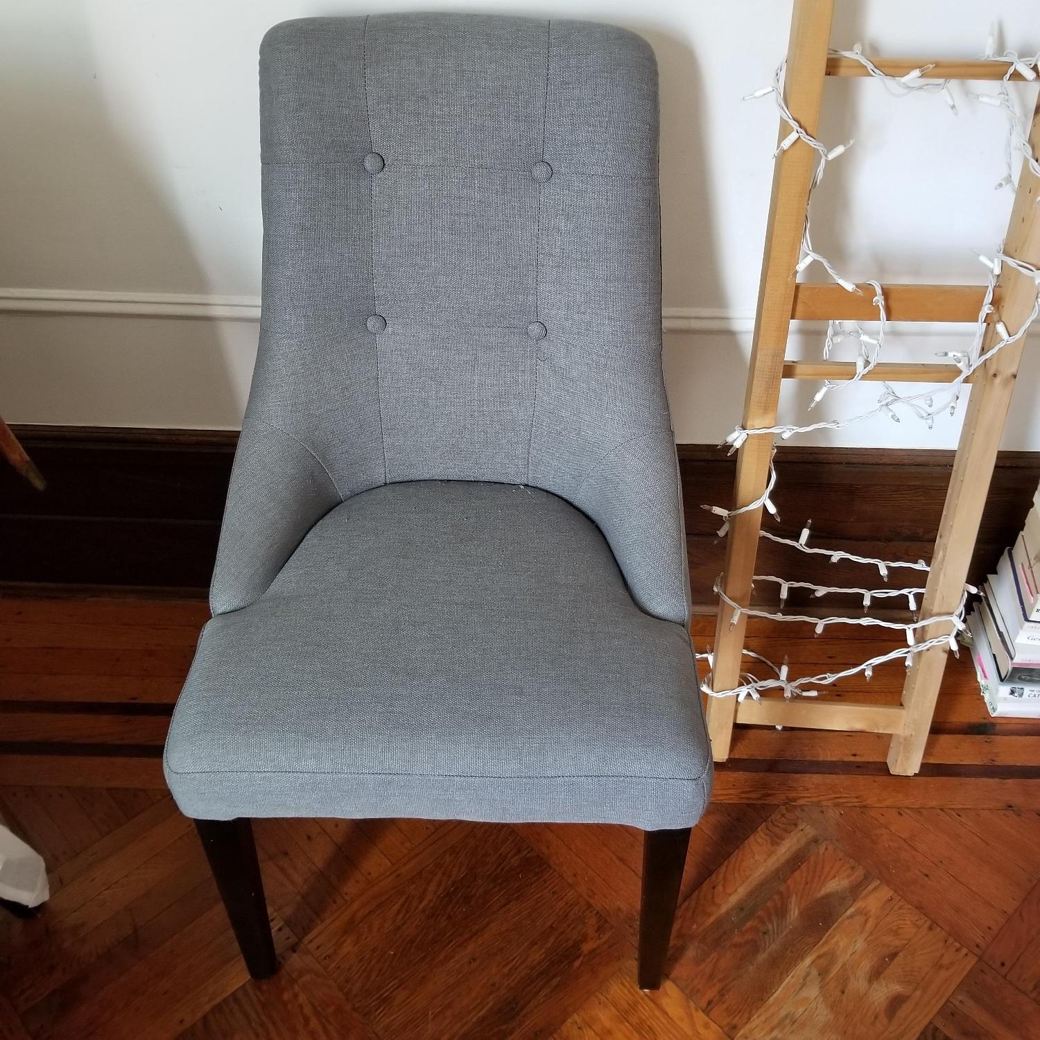 Grey Swoop Accent Chair w/ Curves - image-3