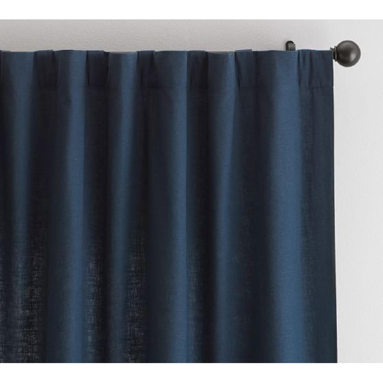 Pottery Barn Emery Linen Drape w/ Pole Top & Blackout - image-0