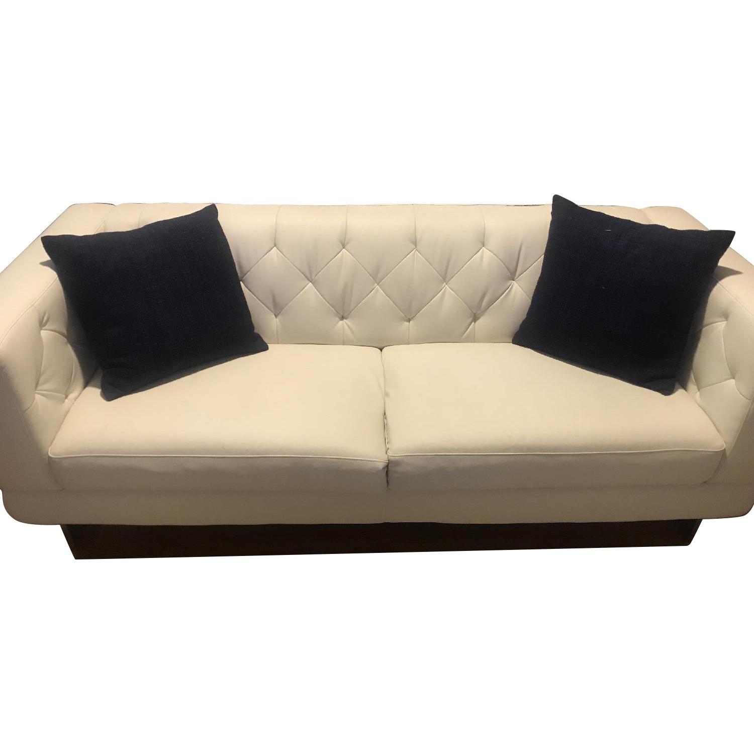 Raymour & Flanigan Tufted Sofa + Chair and a Half & Ottoman - image-0