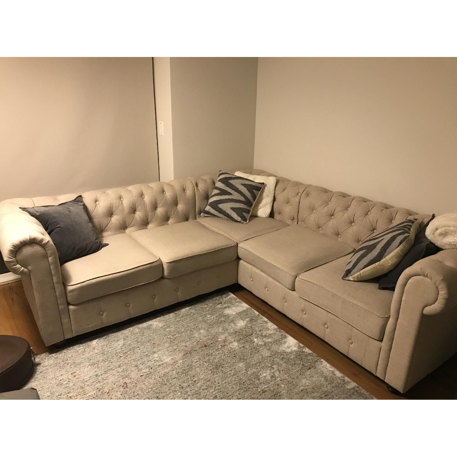 Mulhouse Furniture Beige Tufted Garcia Sectional Sofa - image-1