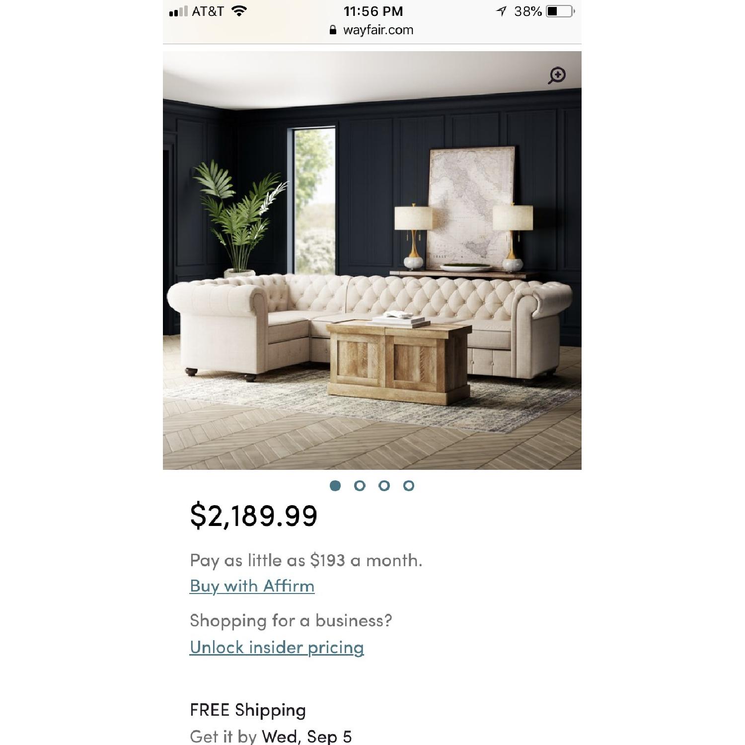 Mulhouse Furniture Beige Tufted Garcia Sectional Sofa - image-3