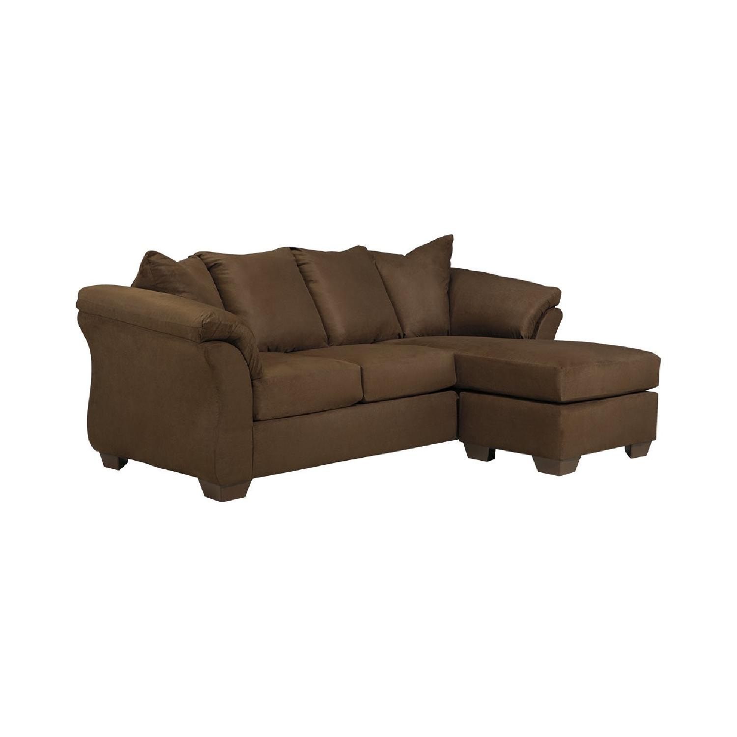Ashley Brown Suede 2-Piece Sectional Sofa - image-0