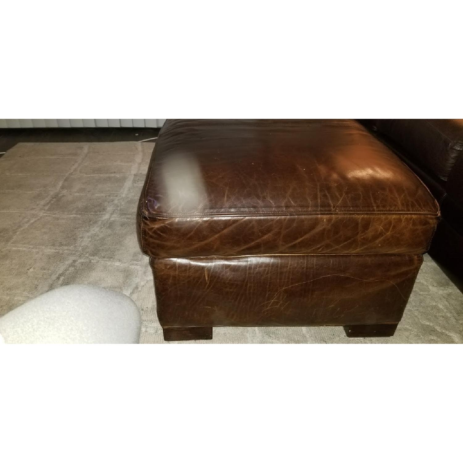 Large Leather Ottoman - image-2