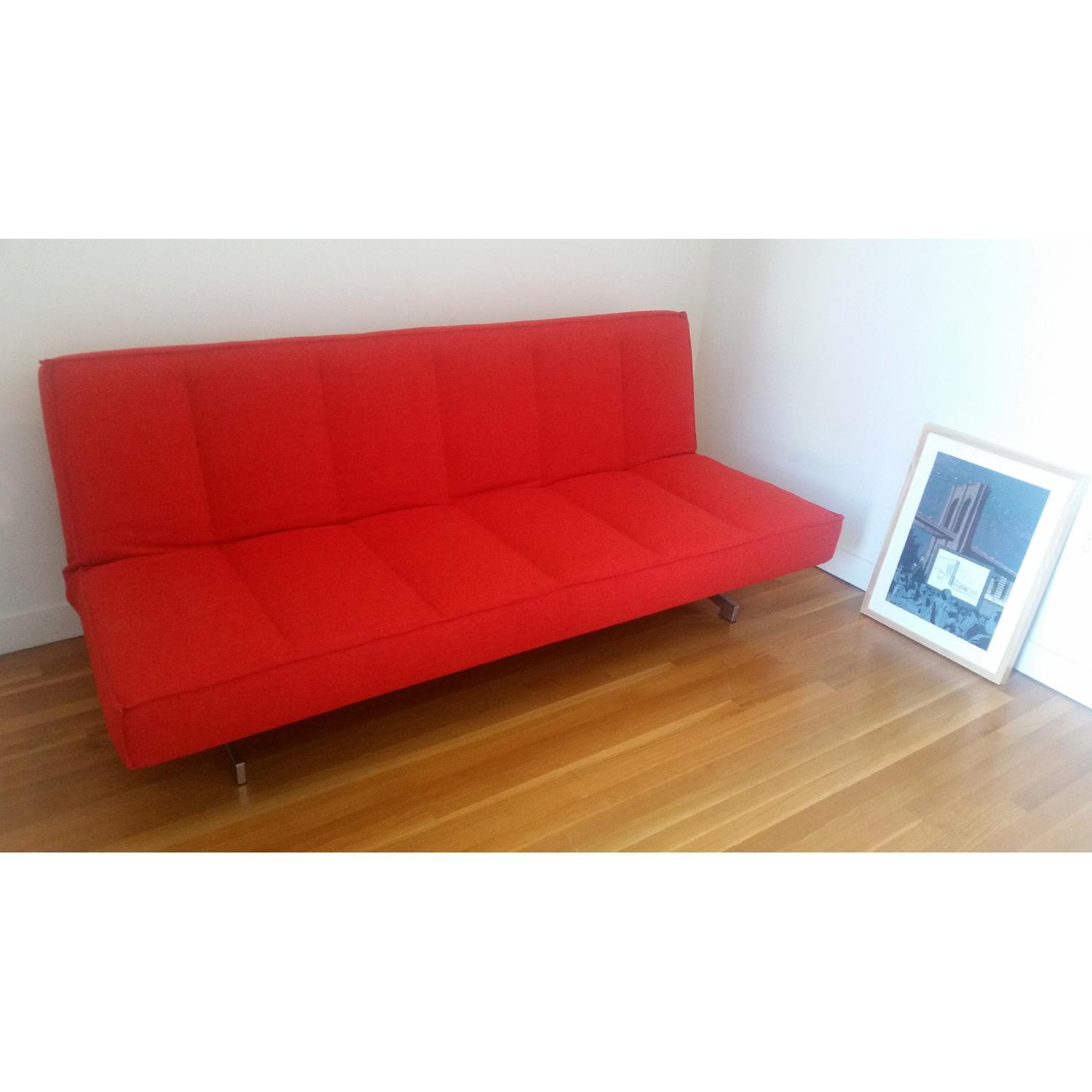 CB2 Flex Orange Sleeper Sofa AptDeco