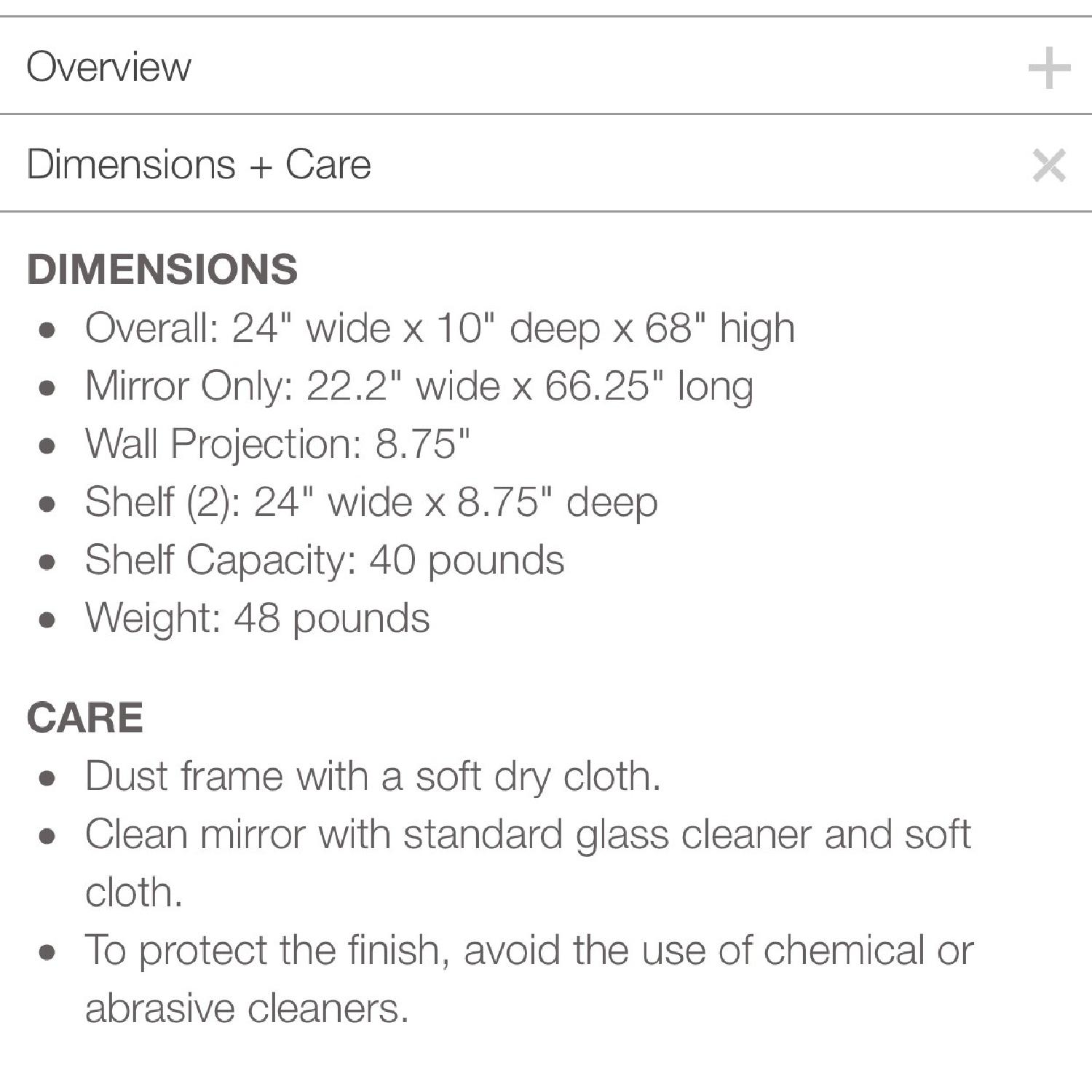 Pottery Barn Floor Mirror w/ Storage - image-1