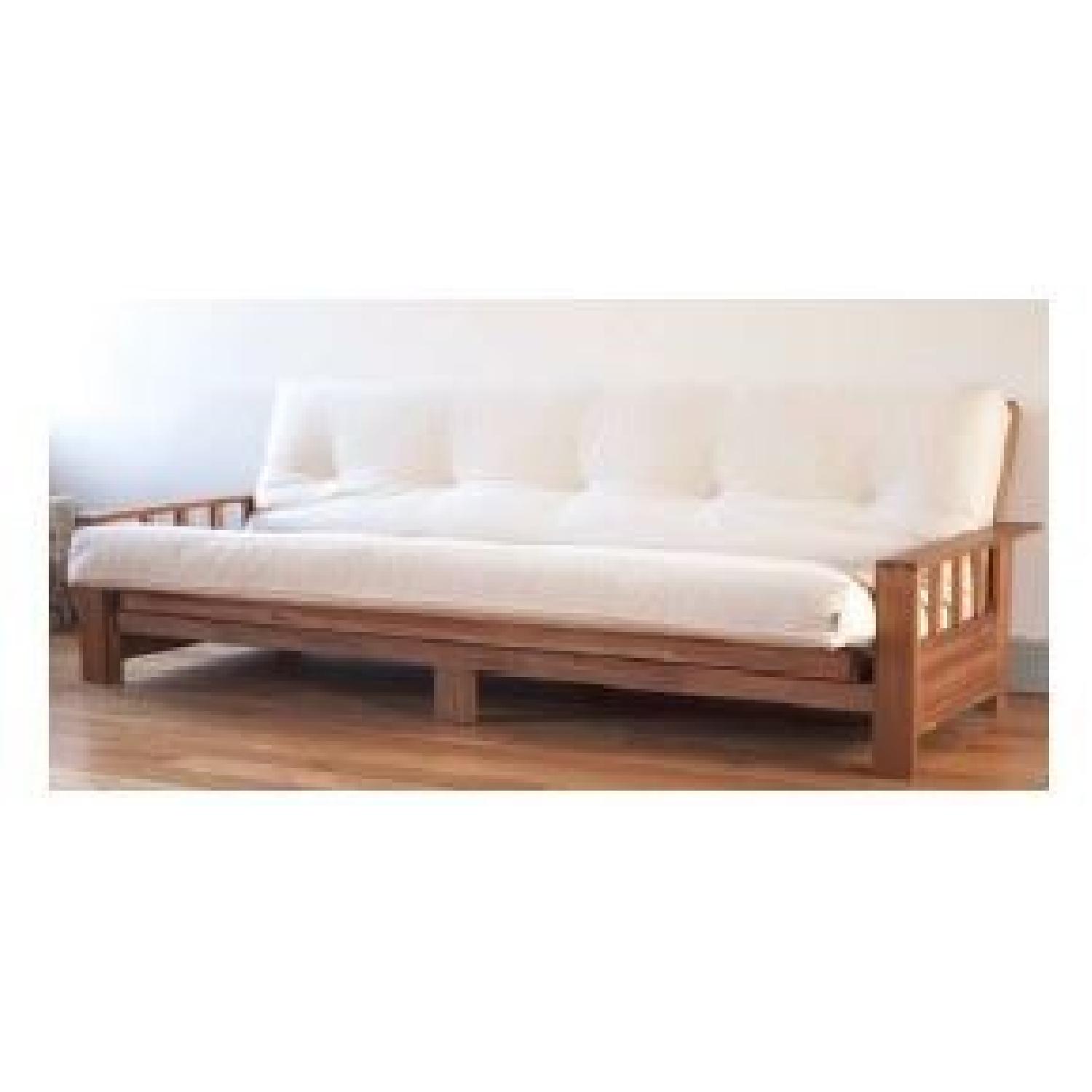 Wood Frame Sofa Bed/Futon - image-1