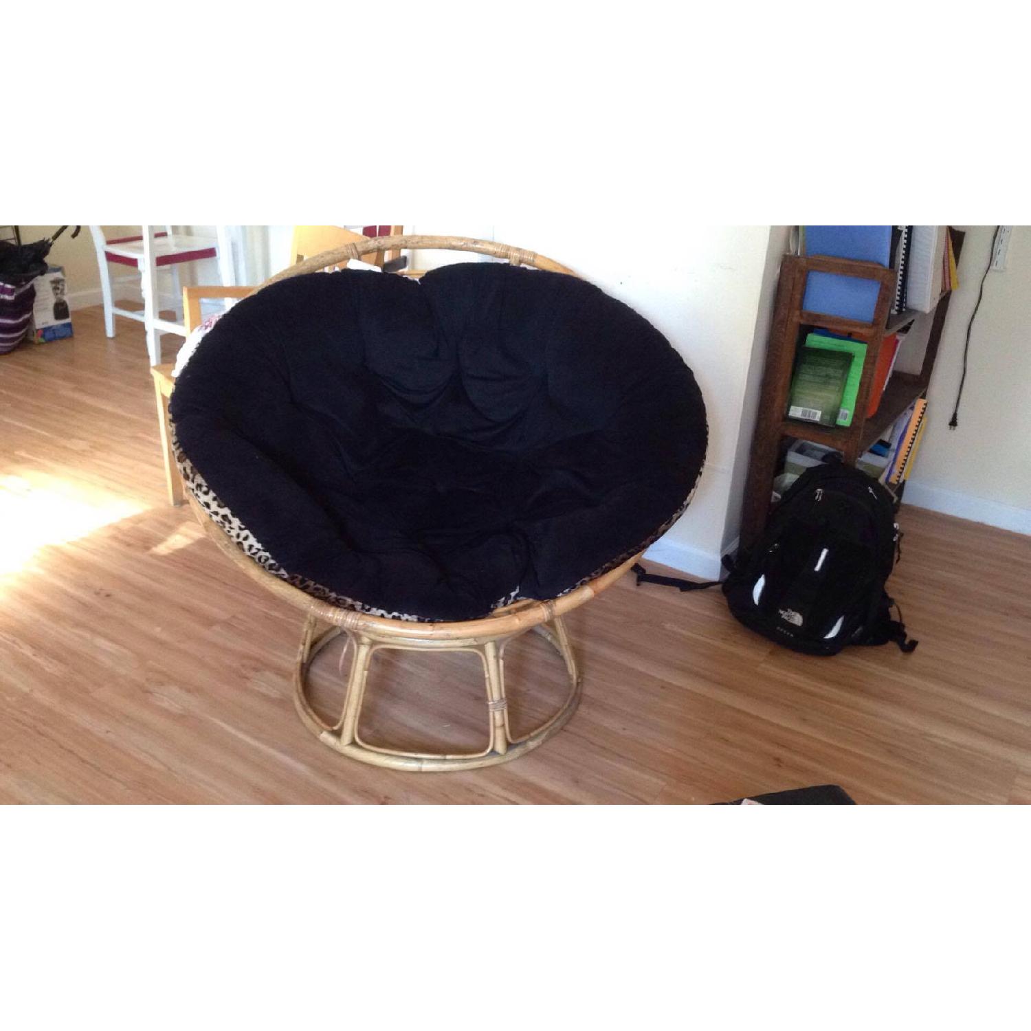 Papason Chair w/ Reversible Black/Cheetah Print Cover - image-1