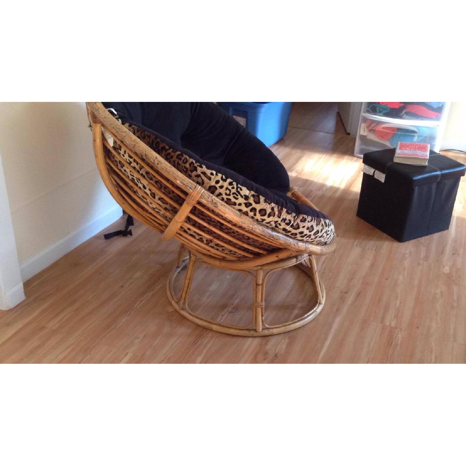 Papason Chair w/ Reversible Black/Cheetah Print Cover - image-2
