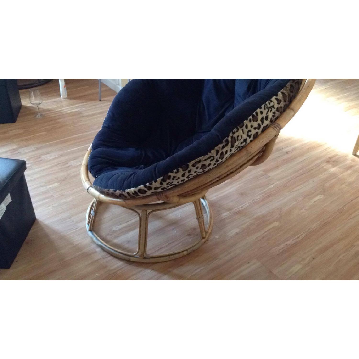 Papason Chair w/ Reversible Black/Cheetah Print Cover - image-3