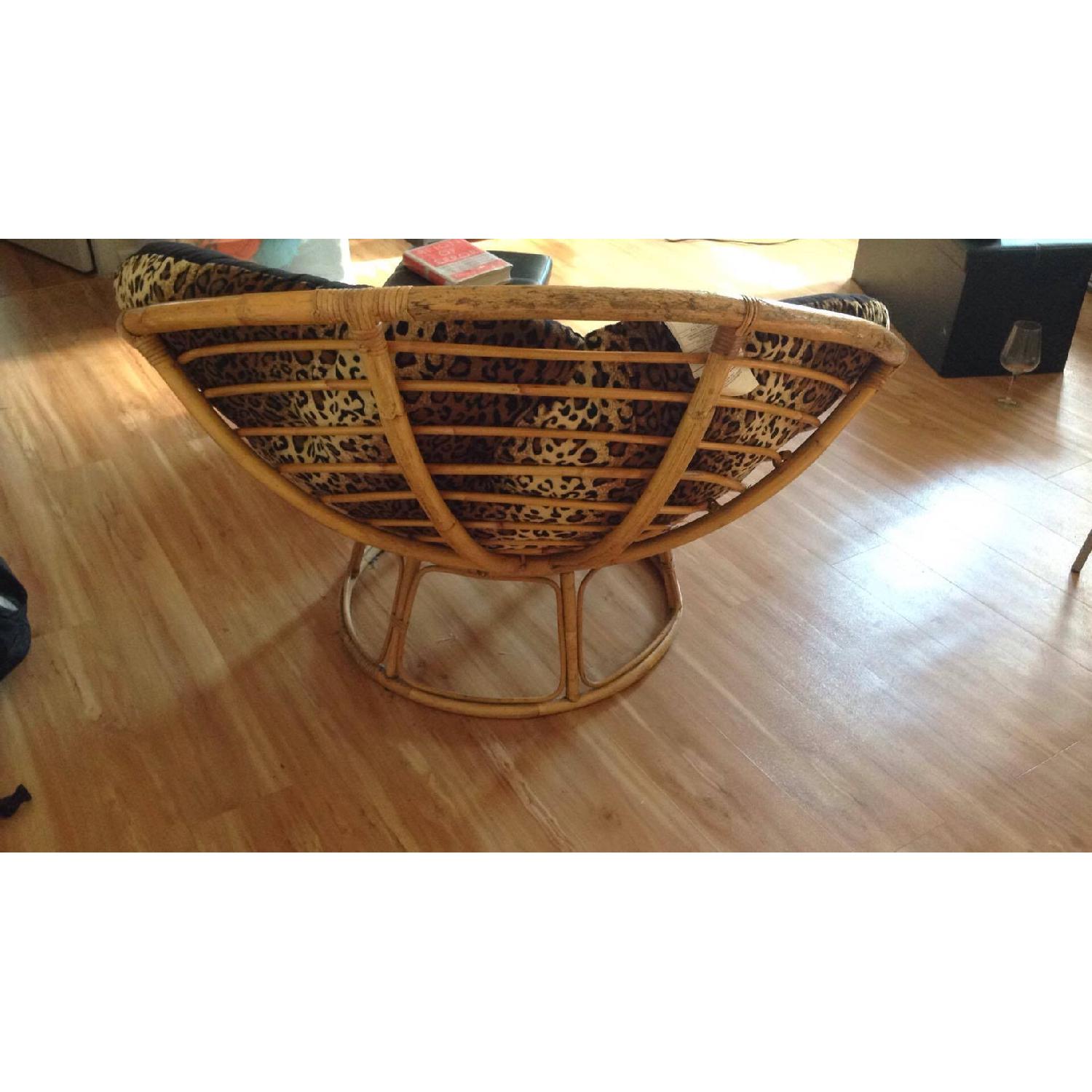 Papason Chair w/ Reversible Black/Cheetah Print Cover - image-4