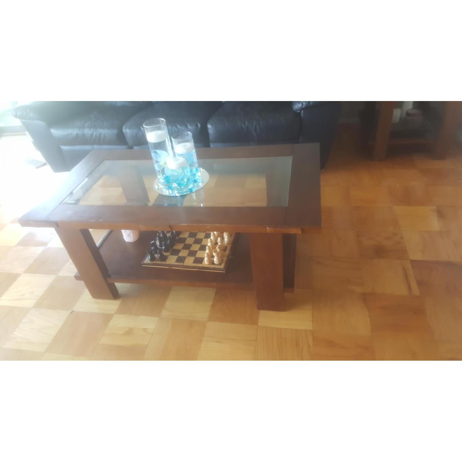 Ikea Wood & Glass Coffee Table - image-3