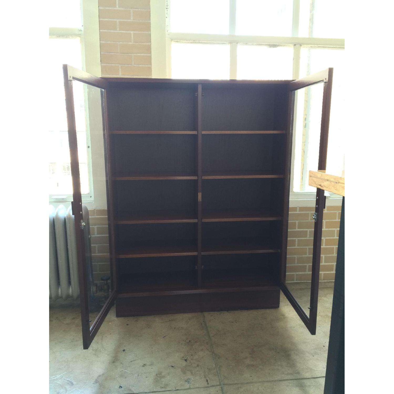 Wooden Bookcase w/ Glass Doors - image-5