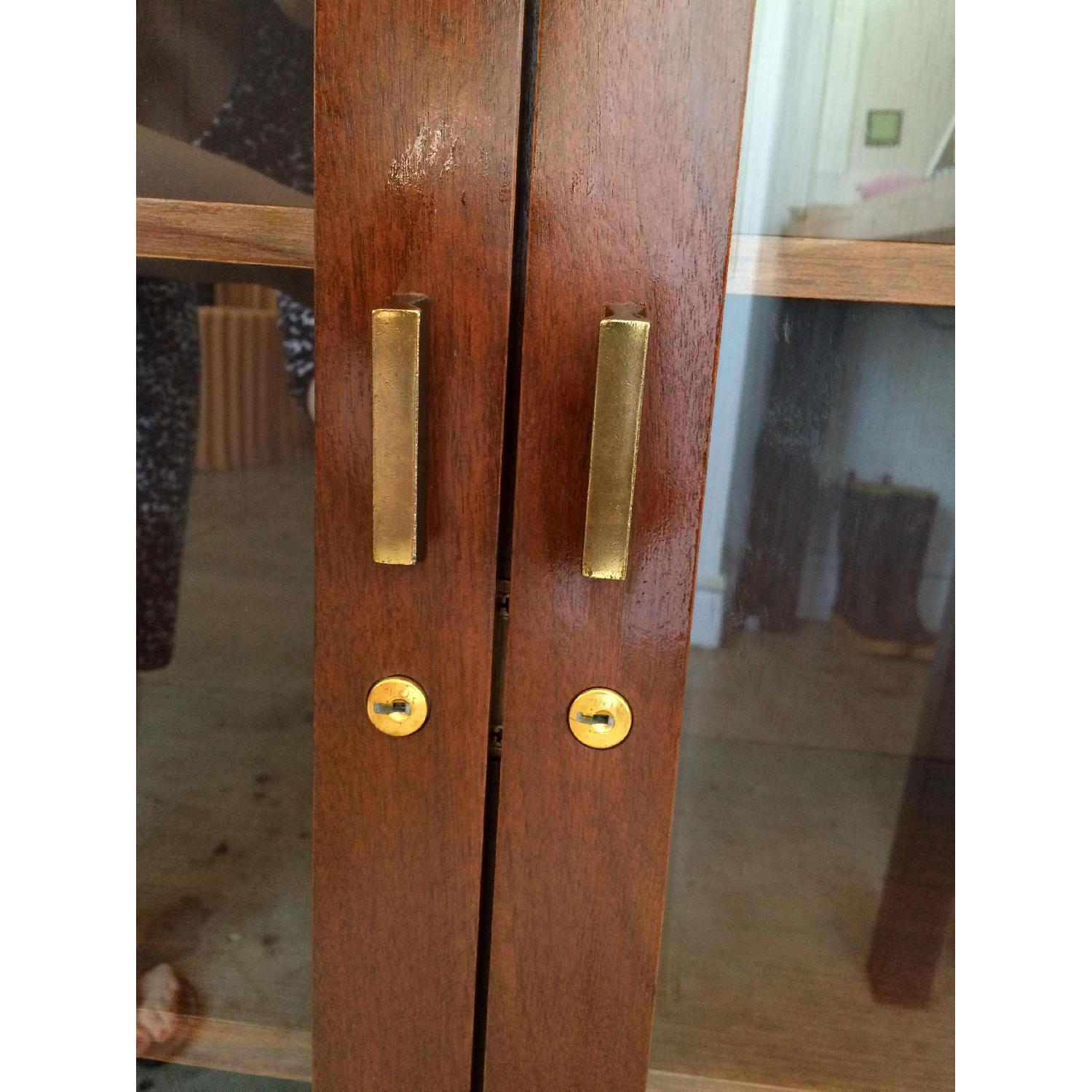 Wooden Bookcase w/ Glass Doors - image-9