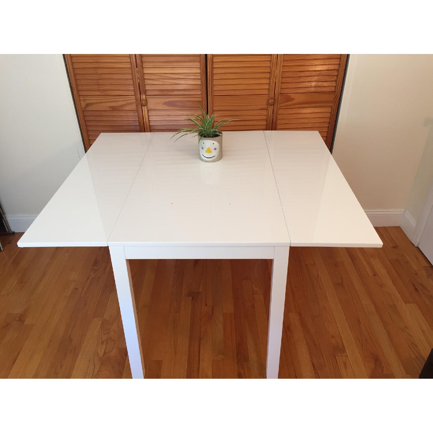 Ikea White Gloss Extendable Table - image-5