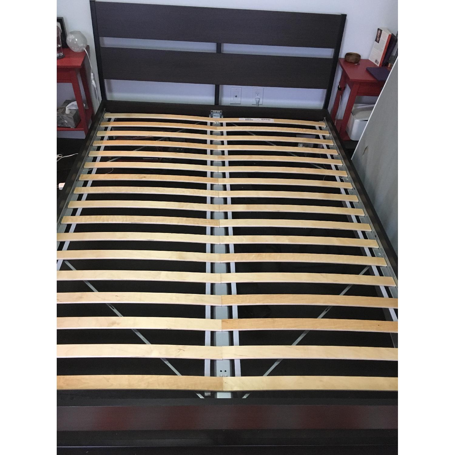 Ikea Trysil Wood & Steel Queen Bed Frame AptDeco