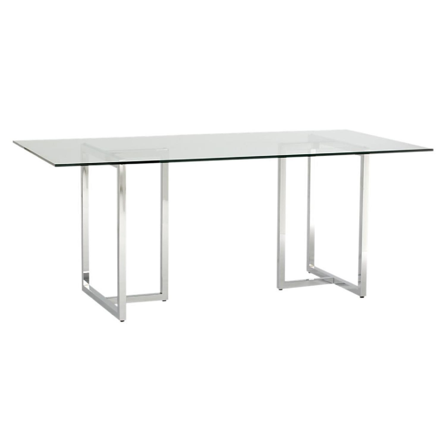 CB2 Silverado Chrome Rectangular Dining Table - image-2