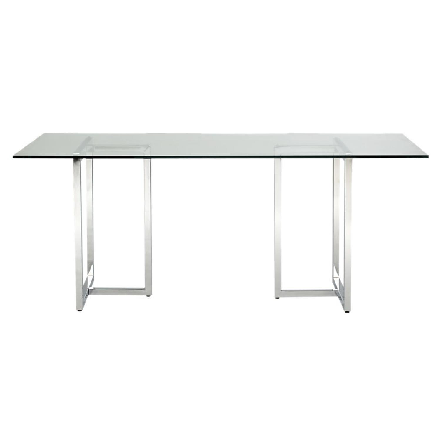 CB2 Silverado Chrome Rectangular Dining Table - image-3